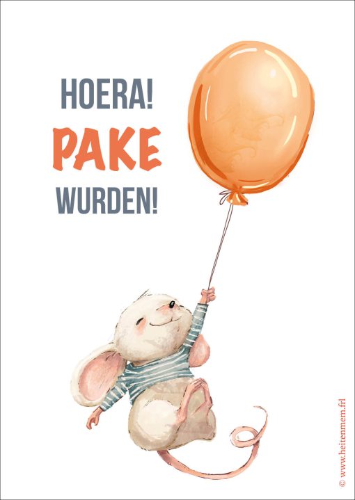 Kaart: Hoera, pake wurden!