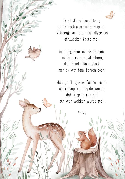 A5 kaart: Ik sil sliepe leave Hear