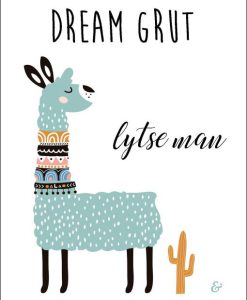 Poster A4 Frysk Fries - Dream grut lytse man (lama)