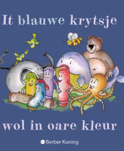 It blauwe krytsje wol in oare kleur