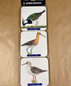 Set van 6 onderzetters - Weidevogels